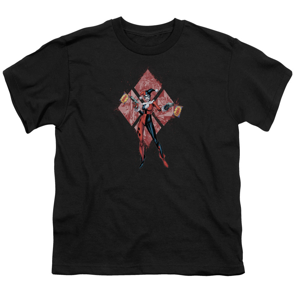 Batman Harley Quinn (Diamonds) Kids Youth T Shirt Black Officially Licensed