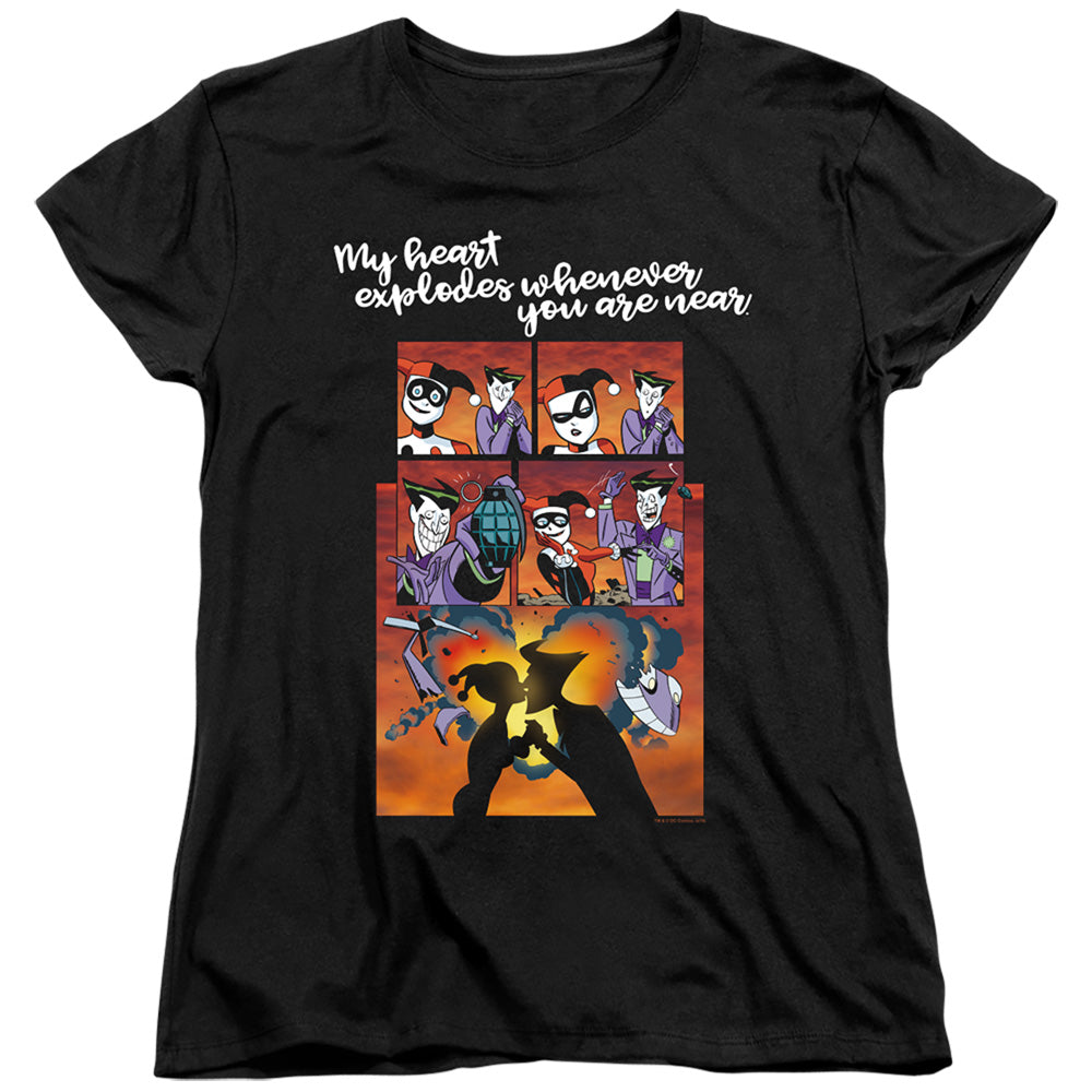 Batman Explode Womens T Shirt Black Officially Licensed
