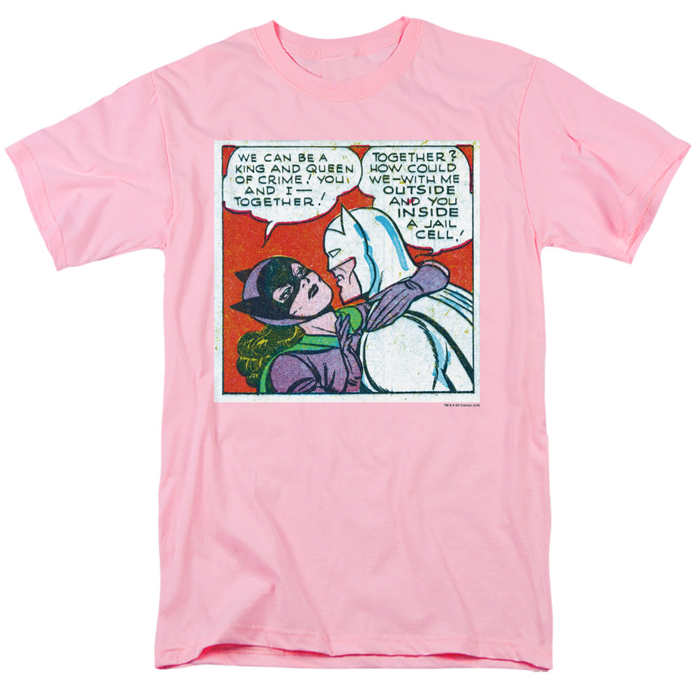 Batman Jail Cell Mens T Shirt Pink Officially Licensed