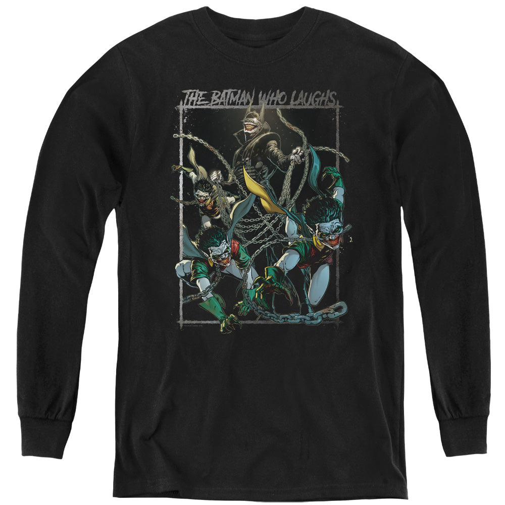Batman Batman Who Laughs Long Sleeve Kids Youth T Shirt Black Officially Licensed
