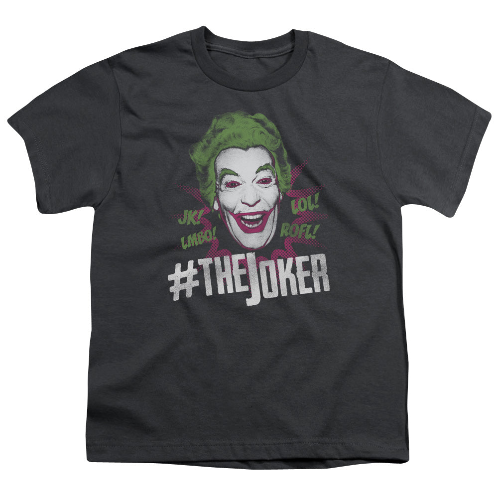 Batman Classic Tv #joker Kids Youth T Shirt Charcoal Officially Licensed