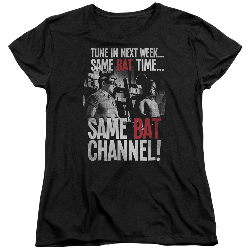 Batman Classic Tv Bat Channel Womens T Shirt Black Officially Licensed