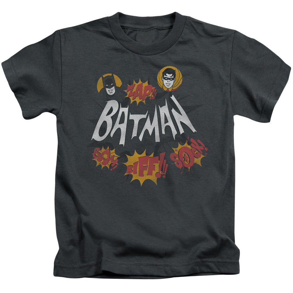 Batman Classic Tv Sound Effects Juvenile Kids Youth T Shirt Charcoal Officially Licensed