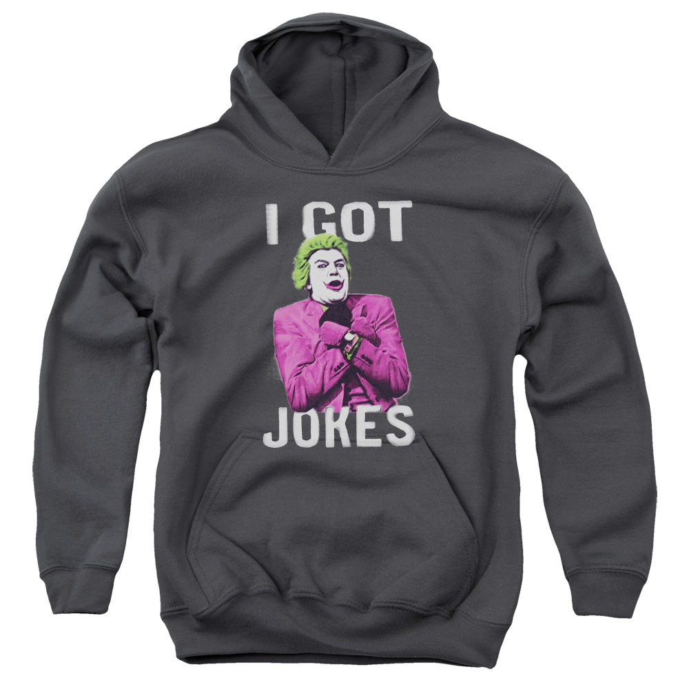 Batman Classic Tv Got Jokes Kids Youth Hoodie Charcoal Officially Licensed