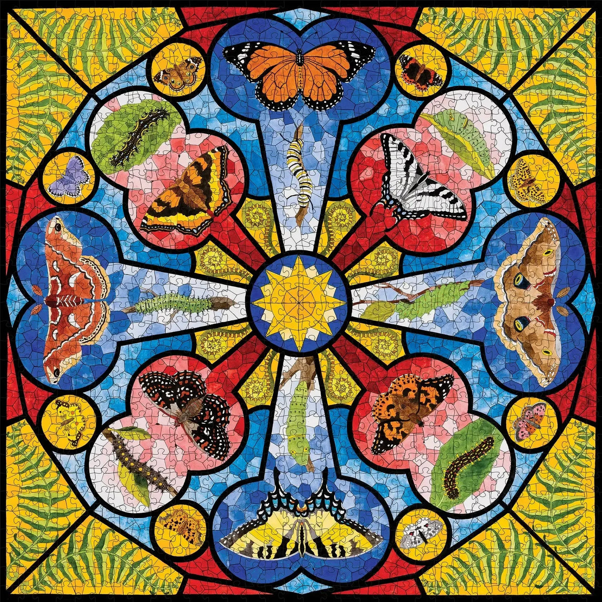 Butterfly Rose Window 1000 Piece Jigsaw Puzzle Pomegranate