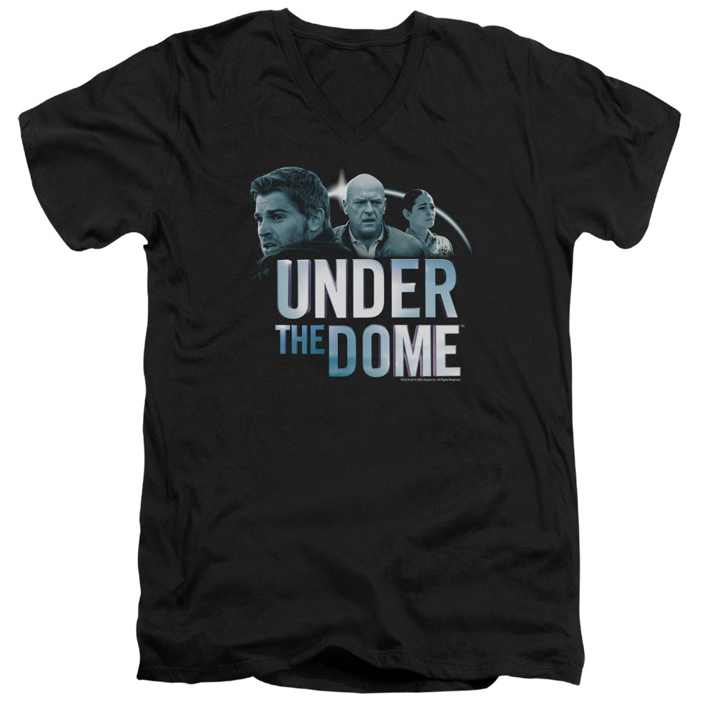 Under the Dome Character Art Mens Slim Fit V-Neck T Shirt Black Officially Licensed