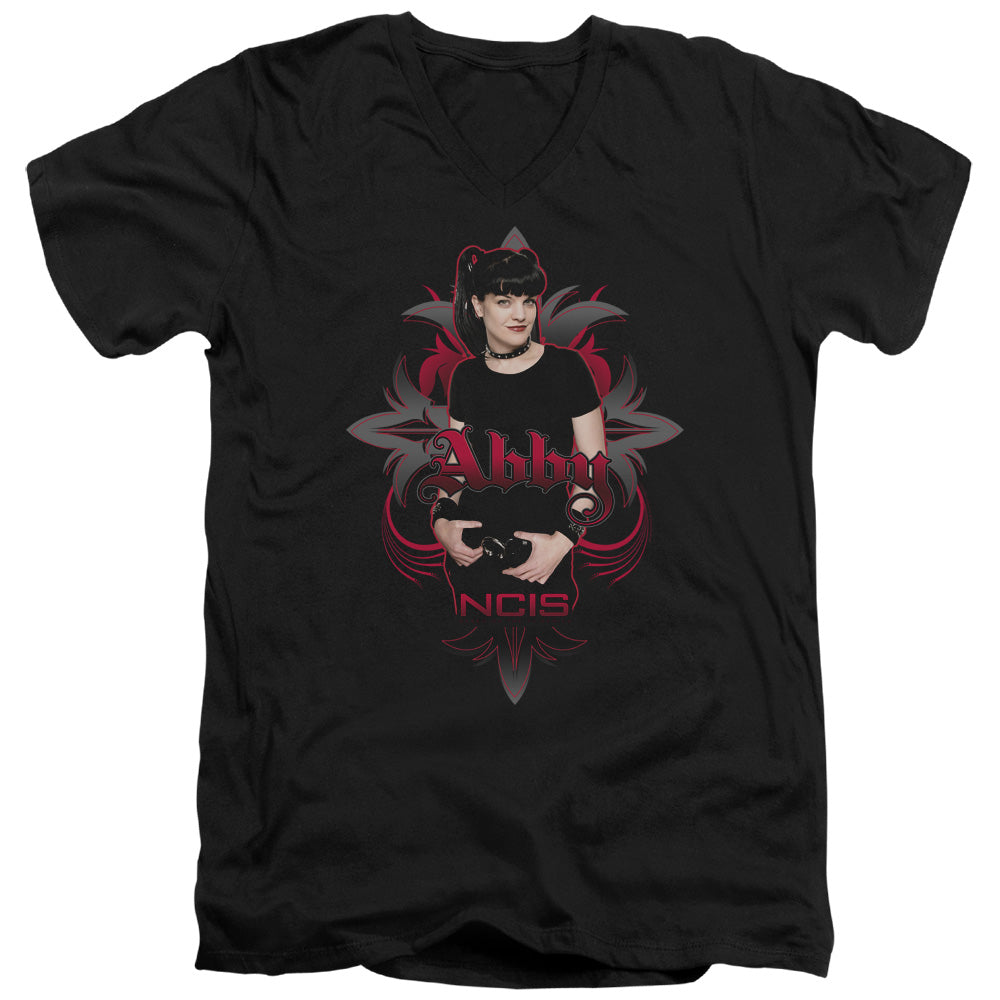 Ncis Abby Gothic Mens Slim Fit V-Neck T Shirt Black Officially Licensed