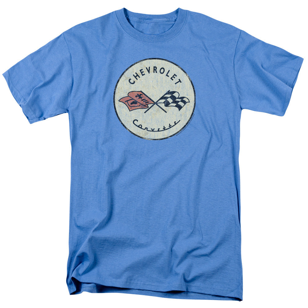 Chevrolet Old Vette Mens T Shirt Carolina Blue Officially Licensed