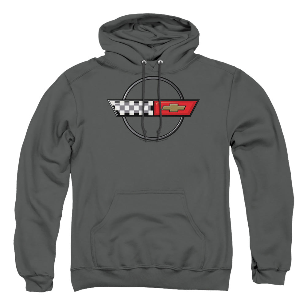Chevrolet 4Th Gen Vette Logo Mens Hoodie Charcoal Officially Licensed