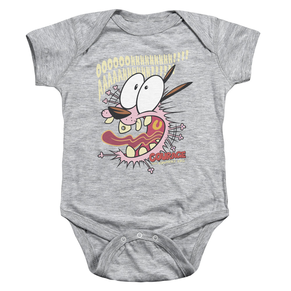 Courage the Cowardly Dog Scaredy Dog Infant Baby Snapsuit Athletic Heather (24 Mos) Officially Licensed