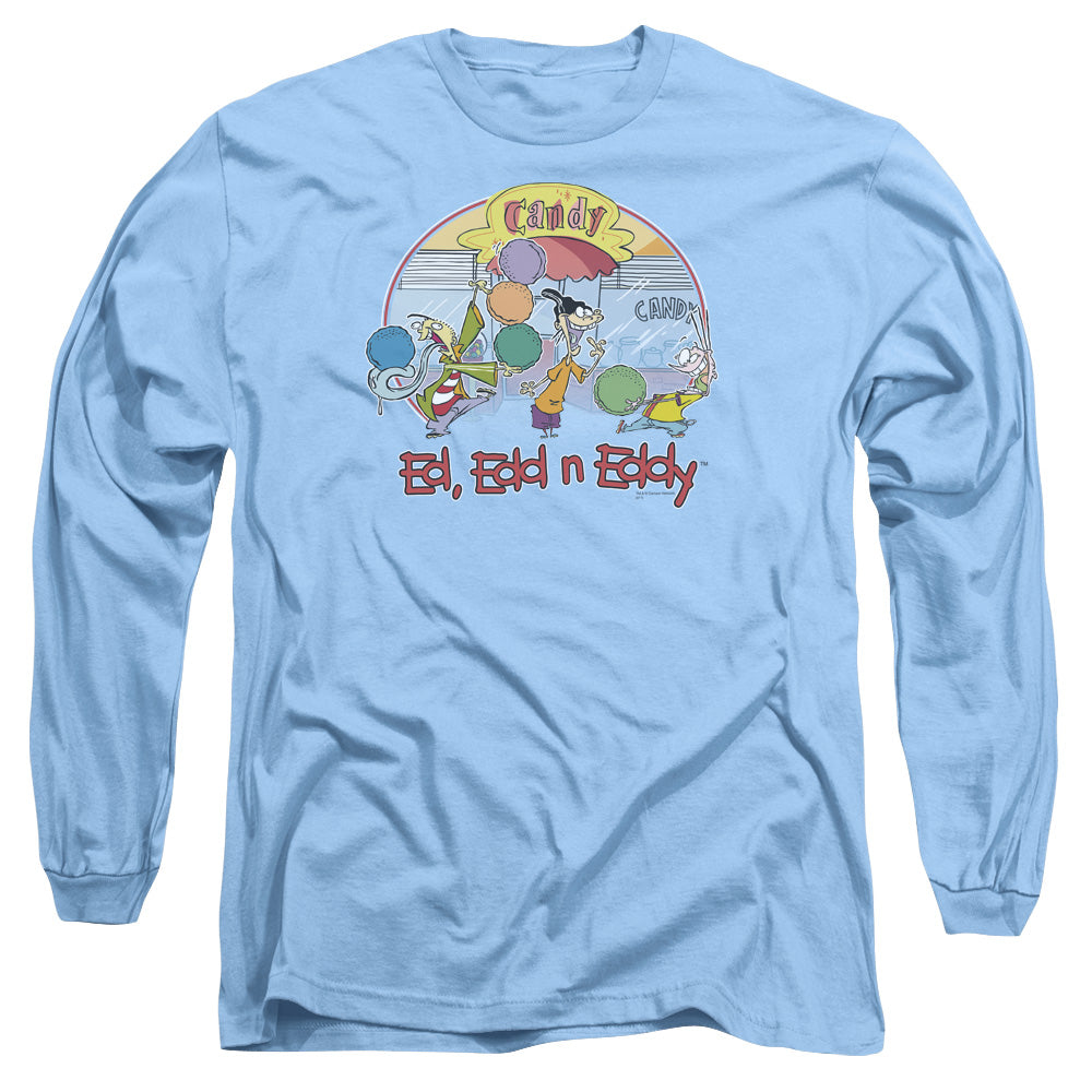 Ed Edd N Eddy Jawbreakers Mens Long Sleeve Shirt Carolina Blue Officially Licensed