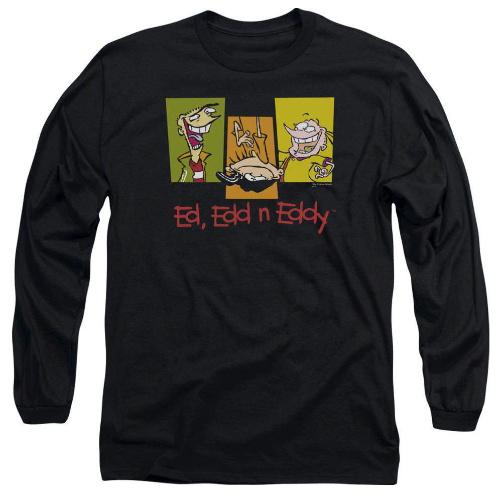 Ed Edd N Eddy 3 Eds Mens Long Sleeve Shirt Black Officially Licensed