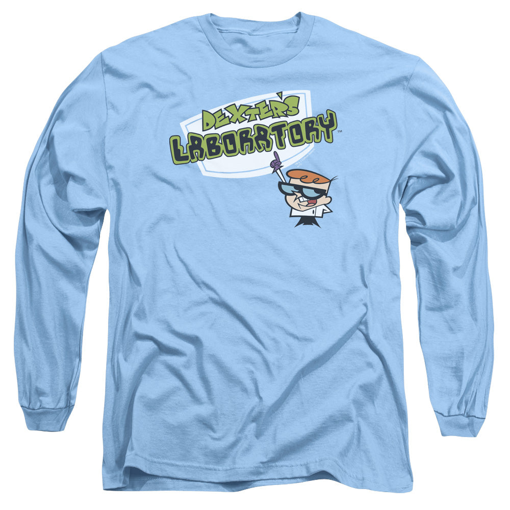Dexters Laboratory Logo Mens Long Sleeve Shirt Carolina Blue Officially Licensed Officially Licensed