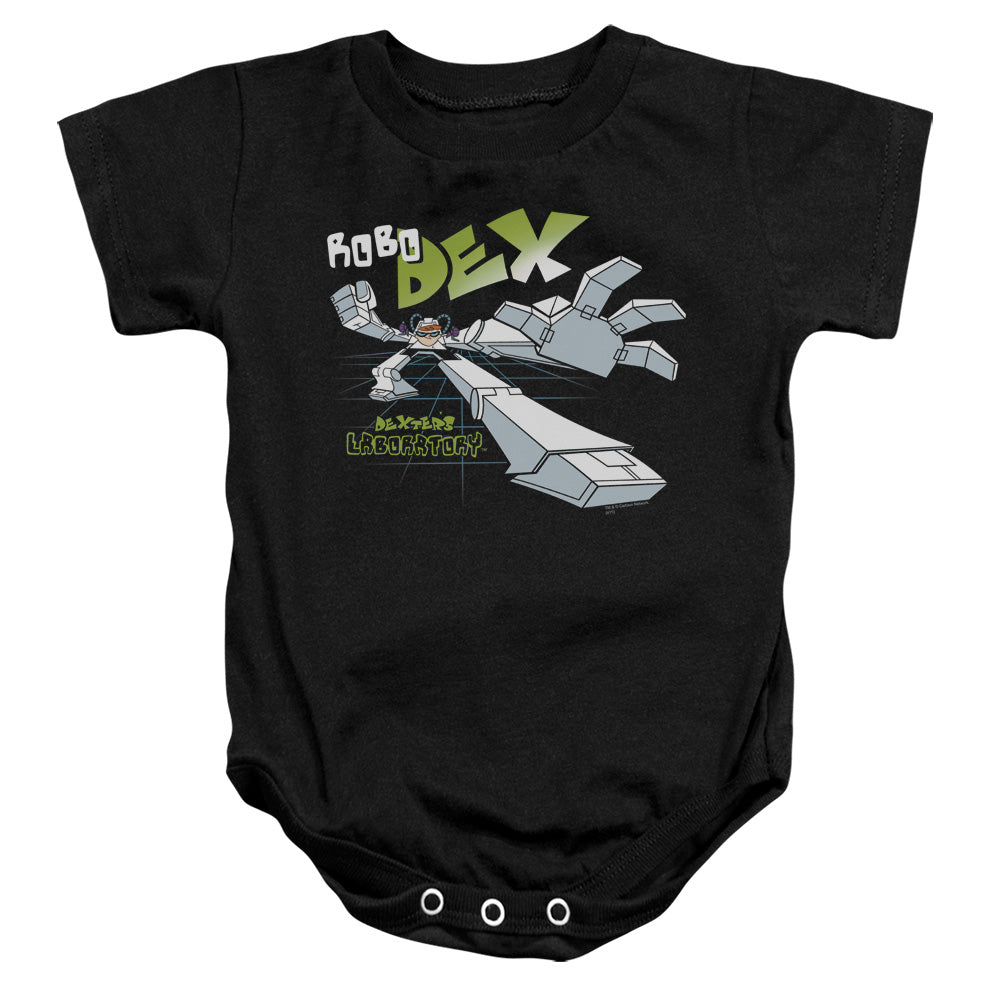 Dexters Laboratory Robo Dex Infant Baby Snapsuit Black (12 Mos) Officially Licensed