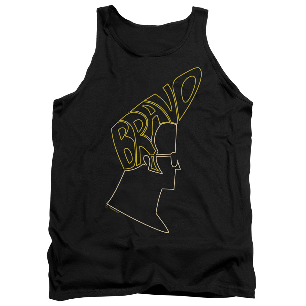Johnny Bravo Bravo Hair Mens Tank Top Shirt Black Officially Licensed