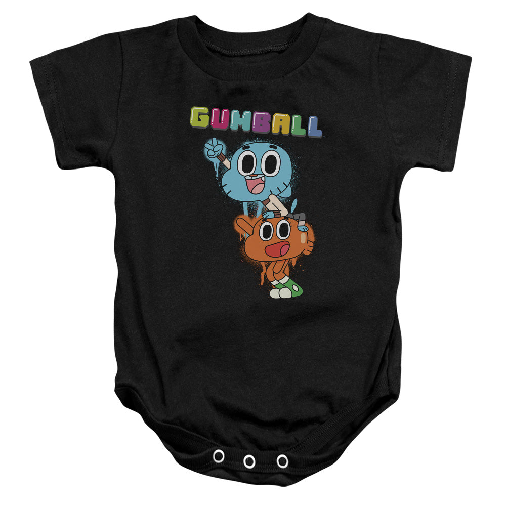 Amazing World of Gumball Gumball Spray Infant Baby Snapsuit Black Officially Licensed