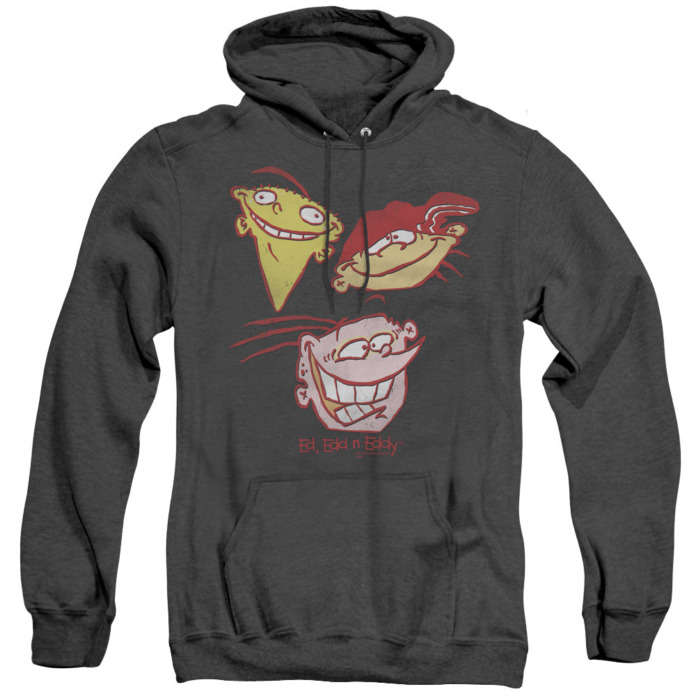 Ed Edd N Eddy Three Heads Heather Mens Hoodie Black Officially Licensed