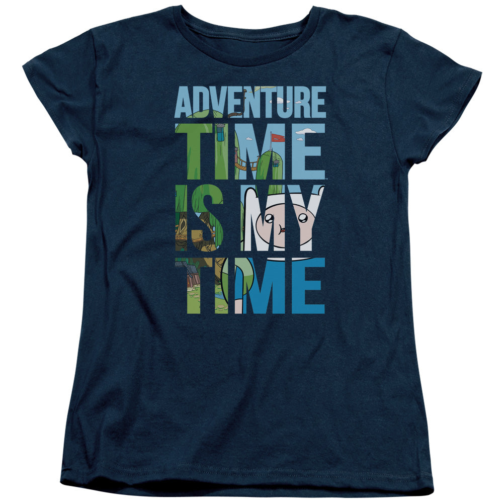 Adventure Time My Time Womens T Shirt Navy Blue Officially Licensed