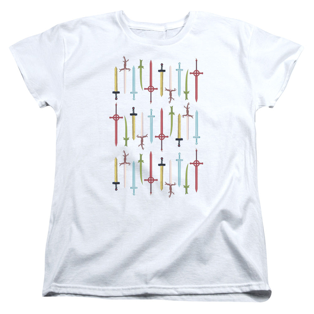 Adventure Time Swords Womens T Shirt White Officially Licensed