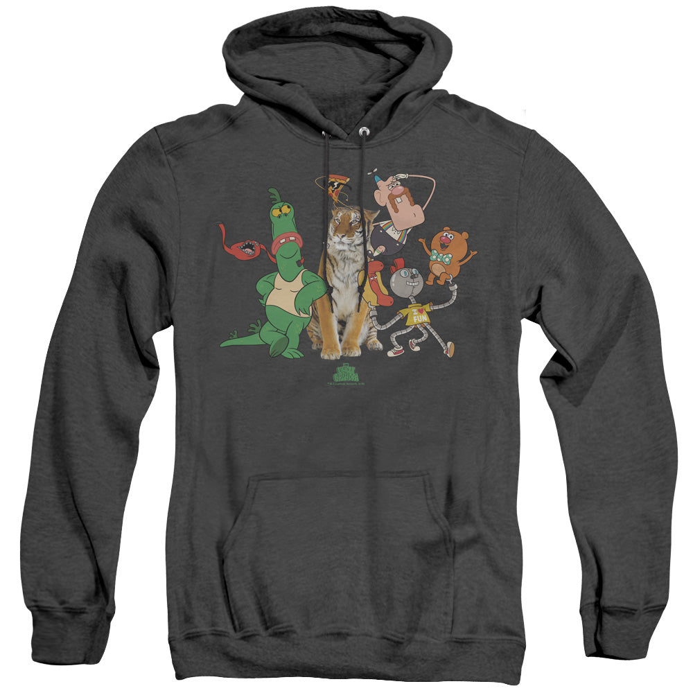 Uncle Grandpa Group Heather Mens Hoodie Black Officially Licensed