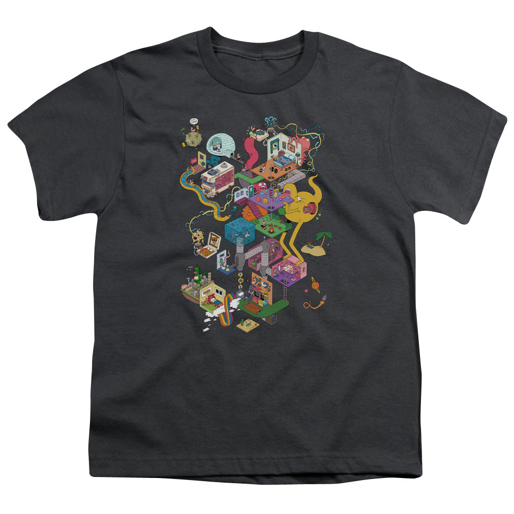 Uncle Grandpa Inside the Rv Kids Youth T Shirt Charcoal Officially Licensed
