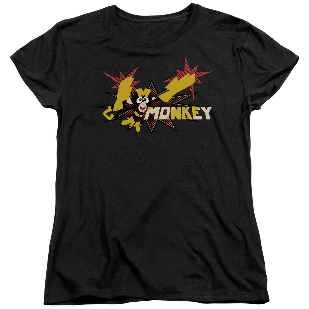 Dexters Laboratory Monkey Womens T Shirt Black Officially Licensed
