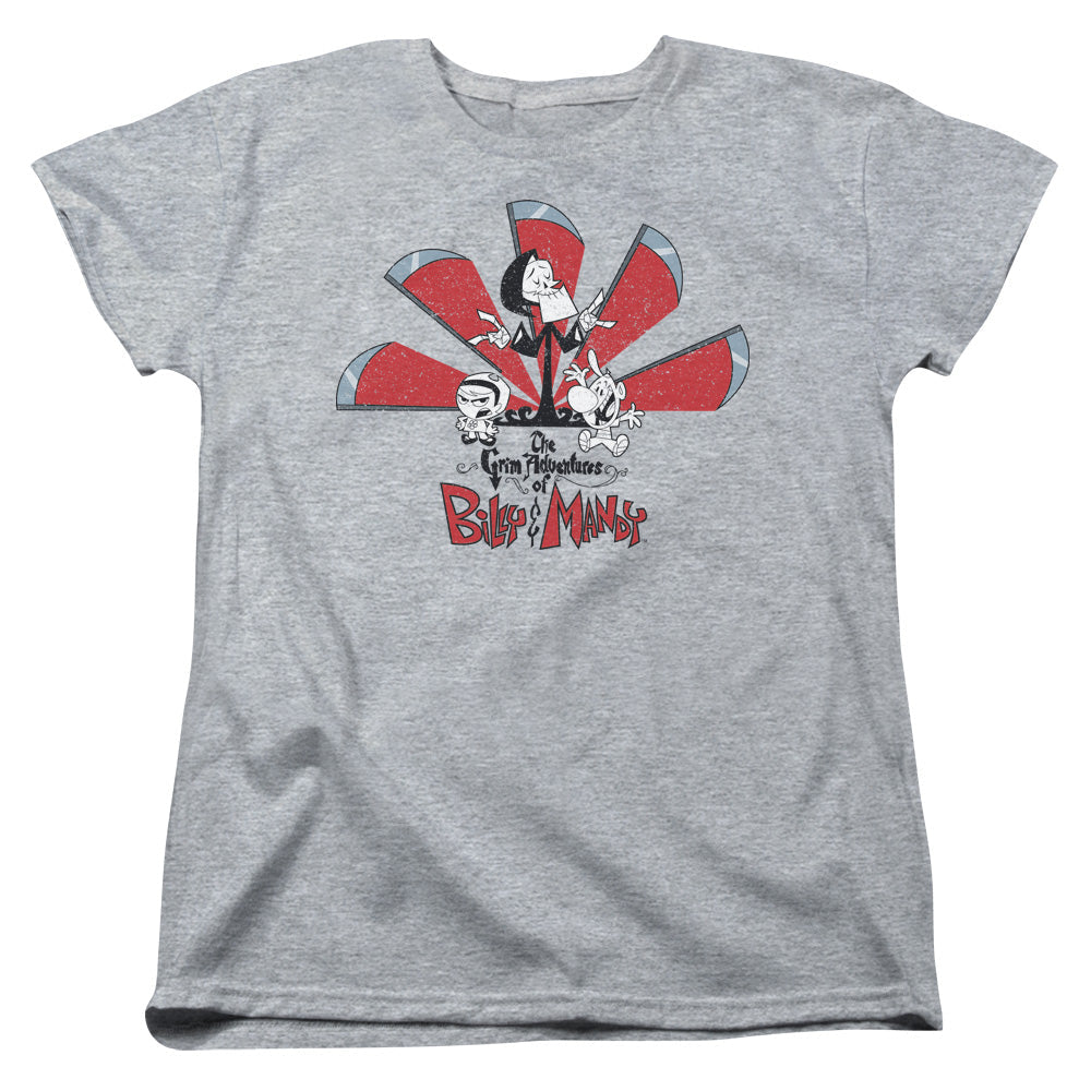 Grim Adventures of Billy and Mandy Grim Adventures Womens T Shirt Athletic Heather Officially Licensed