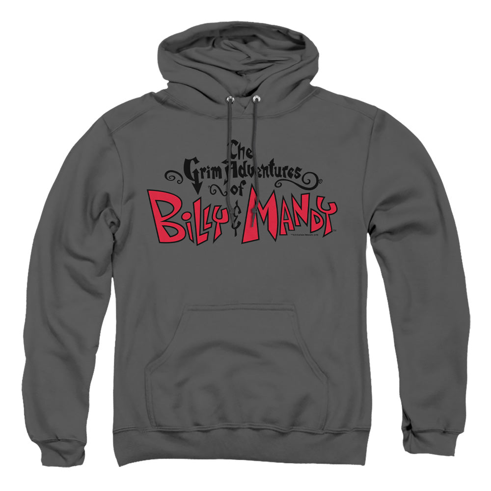 Grim Adventures Of Billy And Mandy Grim Logo Mens Hoodie Charcoal Officially Licensed