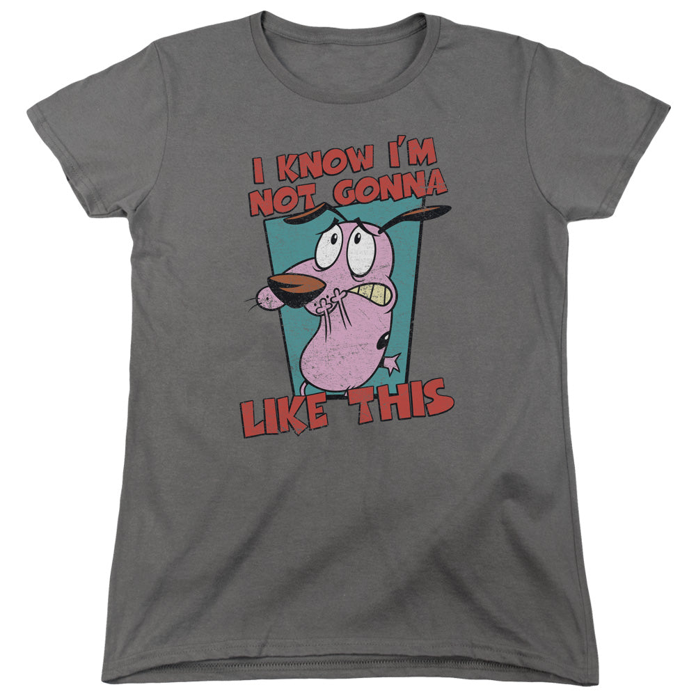 Courage the Cowardly Dog Not Gonna Like Womens T Shirt Charcoal Officially Licensed