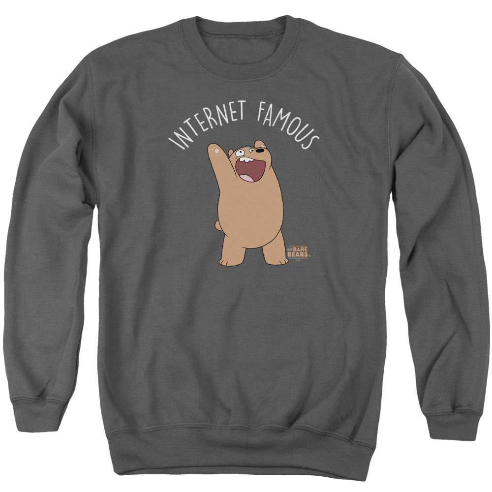 We Bare Bears Internet Famous Mens Crewneck Sweatshirt Charcoal Officially Licensed
