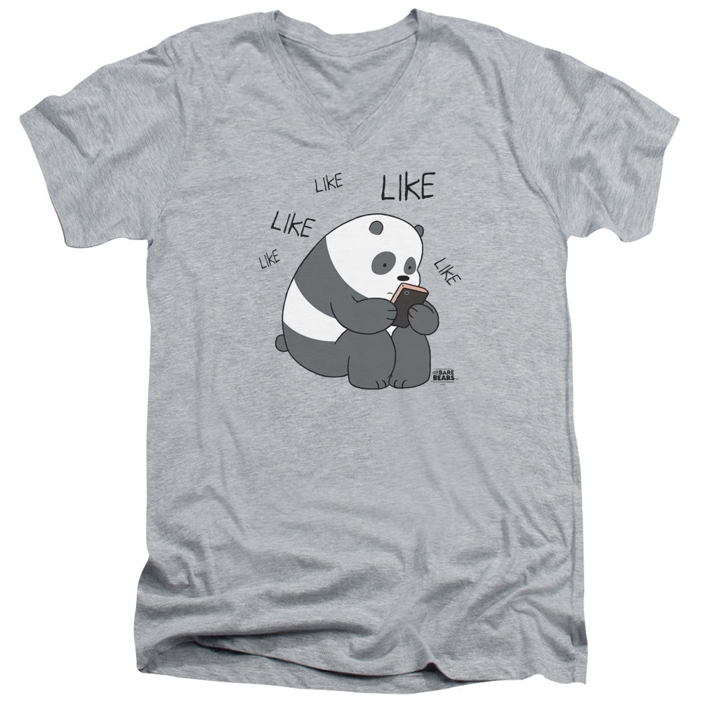 We Bare Bears Like Like Like Mens Slim Fit V Neck T Shirt Athletic Heather Officially Licensed