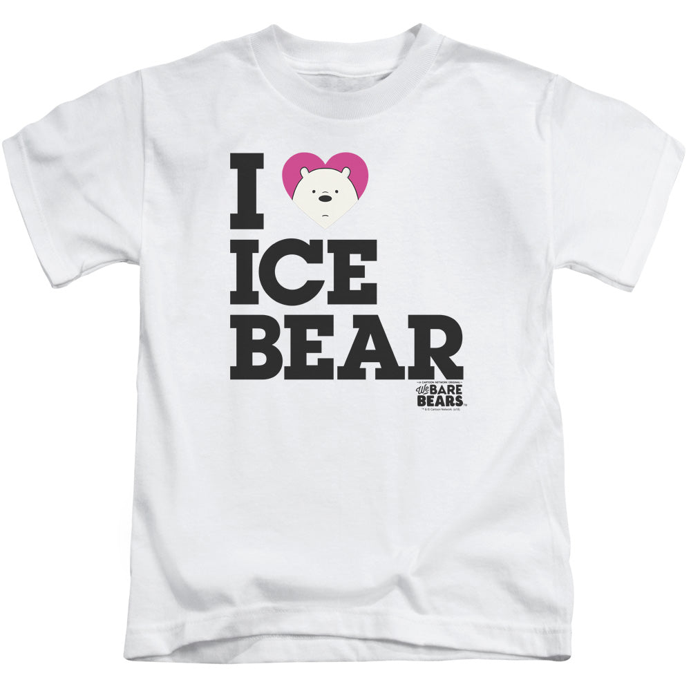 We Bare Bears Heart Ice Bear Juvenile Kids Youth T Shirt White Officially Licensed