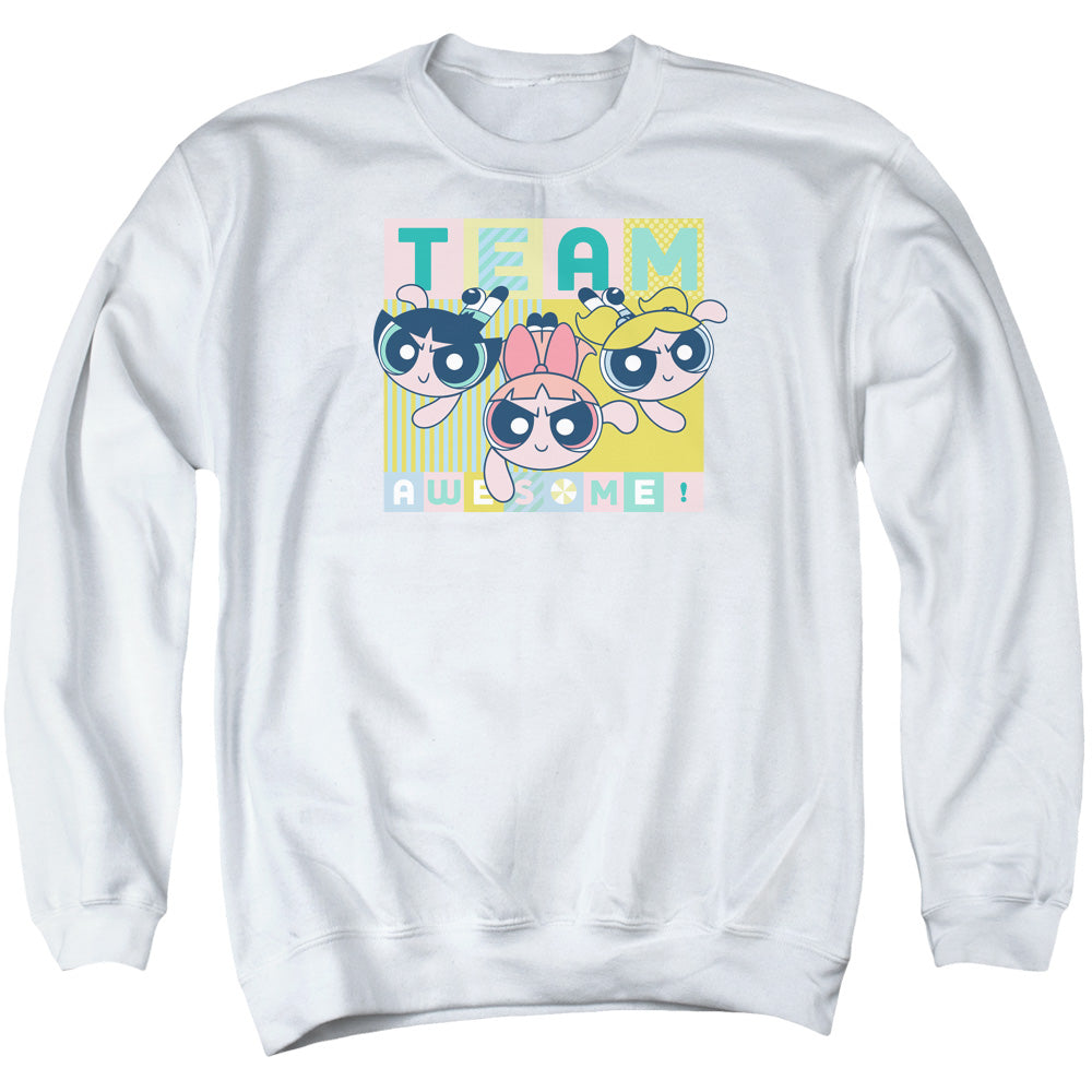 Powerpuff Girls Awesome Block Mens Crewneck Sweatshirt White Officially Licensed