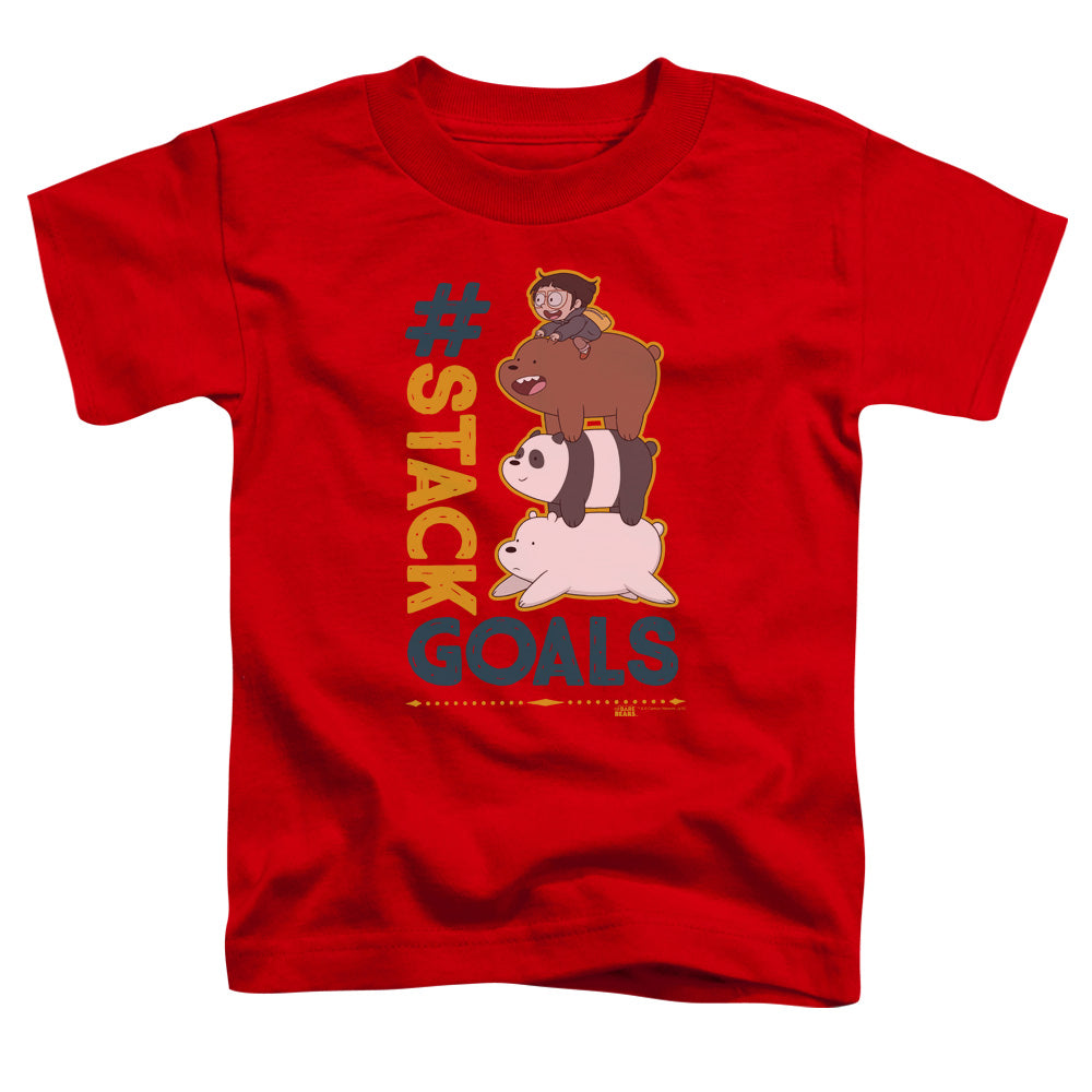We Bare Bears Stack Goals Toddler Kids Youth T Shirt Red Officially Licensed