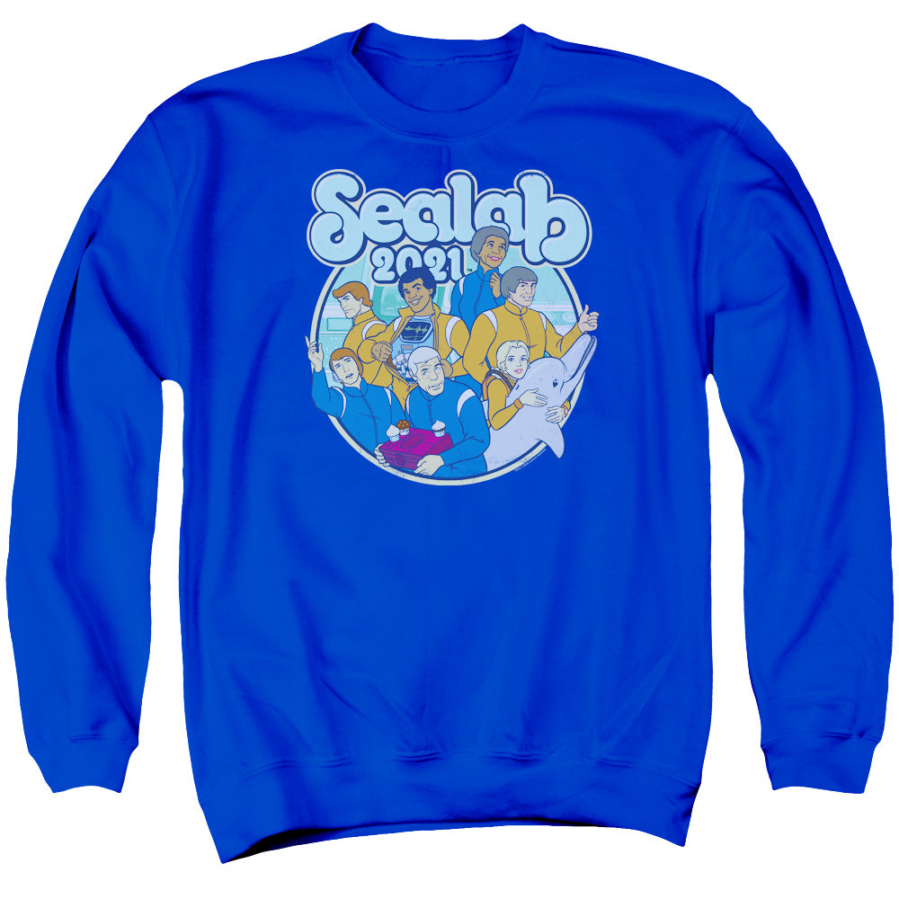 Sealab 2021 Gangs All Here Mens Crewneck Sweatshirt Royal Blue Officially Licensed