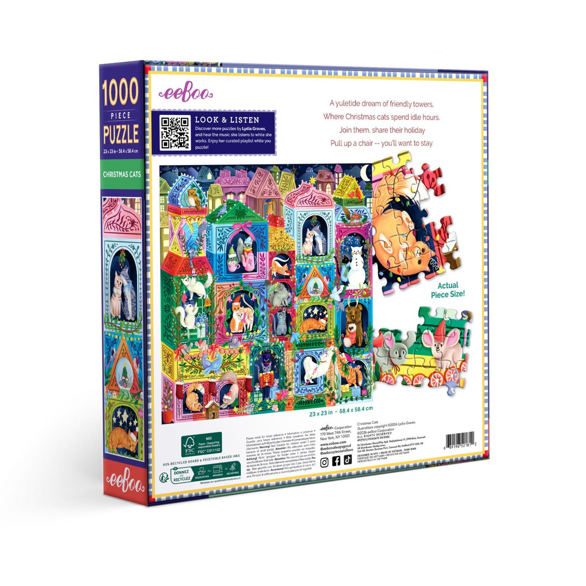 Christmas Cats 1000 Piece Jigsaw Puzzle eeBoo