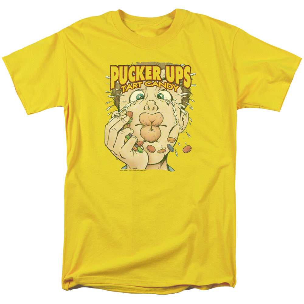 Dubble Bubble Pucker Ups Mens T Shirt Yellow Officially Licensed
