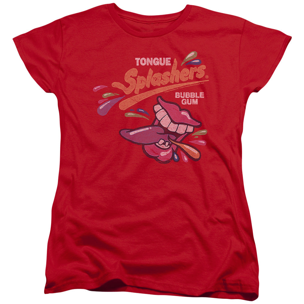 Dubble Bubble Distress Logo Womens T Shirt Red Officially Licensed