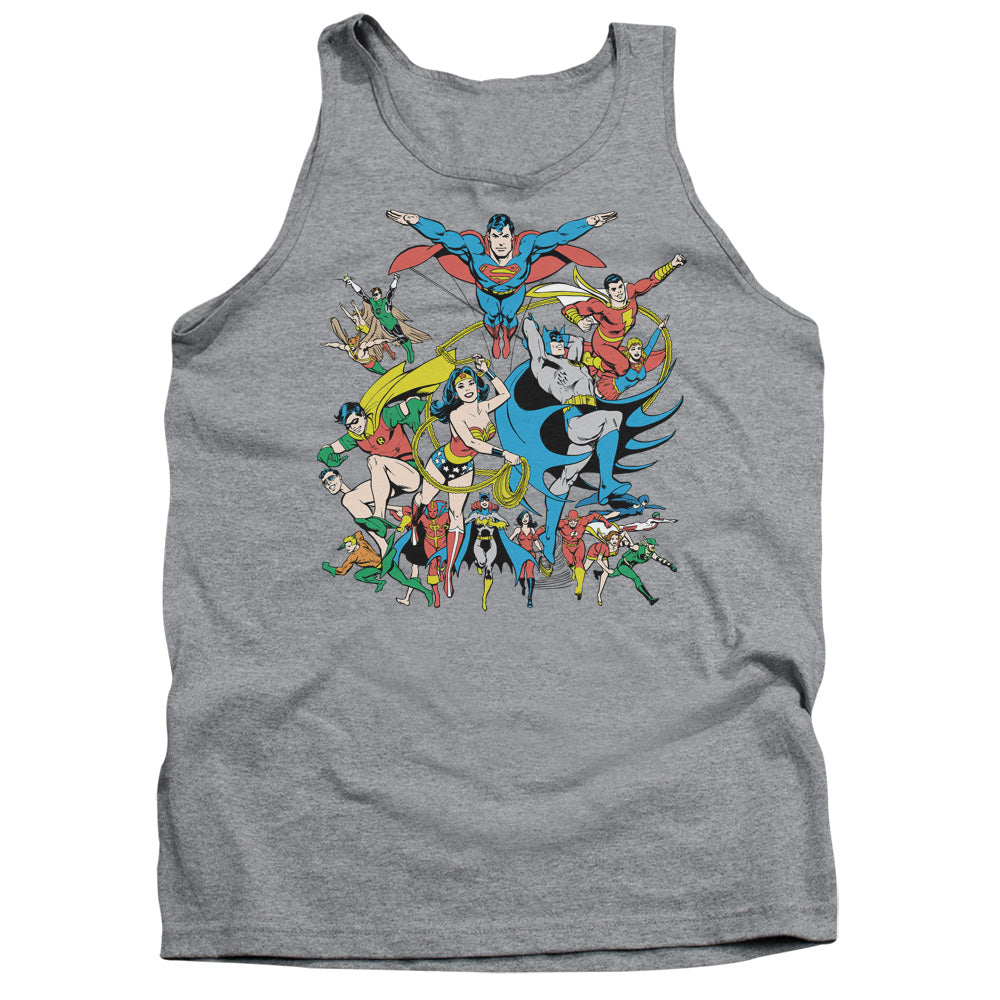 DC Comics Justice League Assemble Mens Tank Top Shirt Athletic Heather Officially Licensed