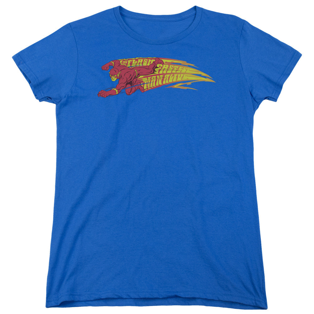DC Comics Flash Fastest Man Alive Womens T Shirt Royal Blue Officially Licensed