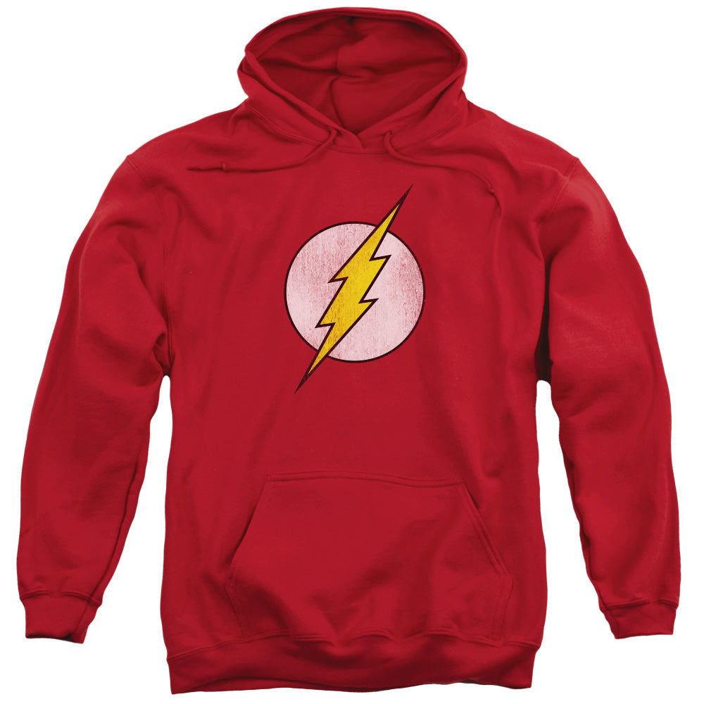 DC Comics Flash Flash Logo Distressed Mens Hoodie Red Officially Licensed
