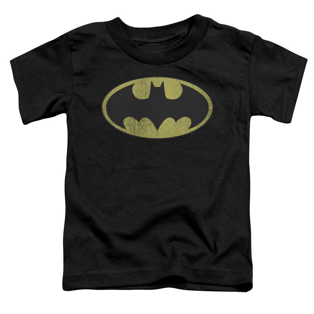 DC Comics Retro Bat Logo Distressed Toddler Kids Youth T Shirt Black Officially Licensed