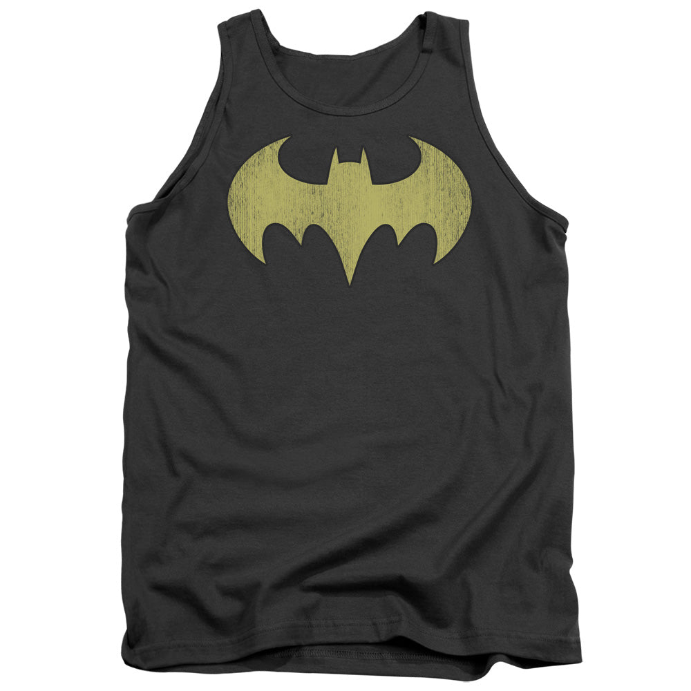 DC Comics Batgirl Logo Distressed Mens Tank Top Shirt Charcoal Officially Licensed