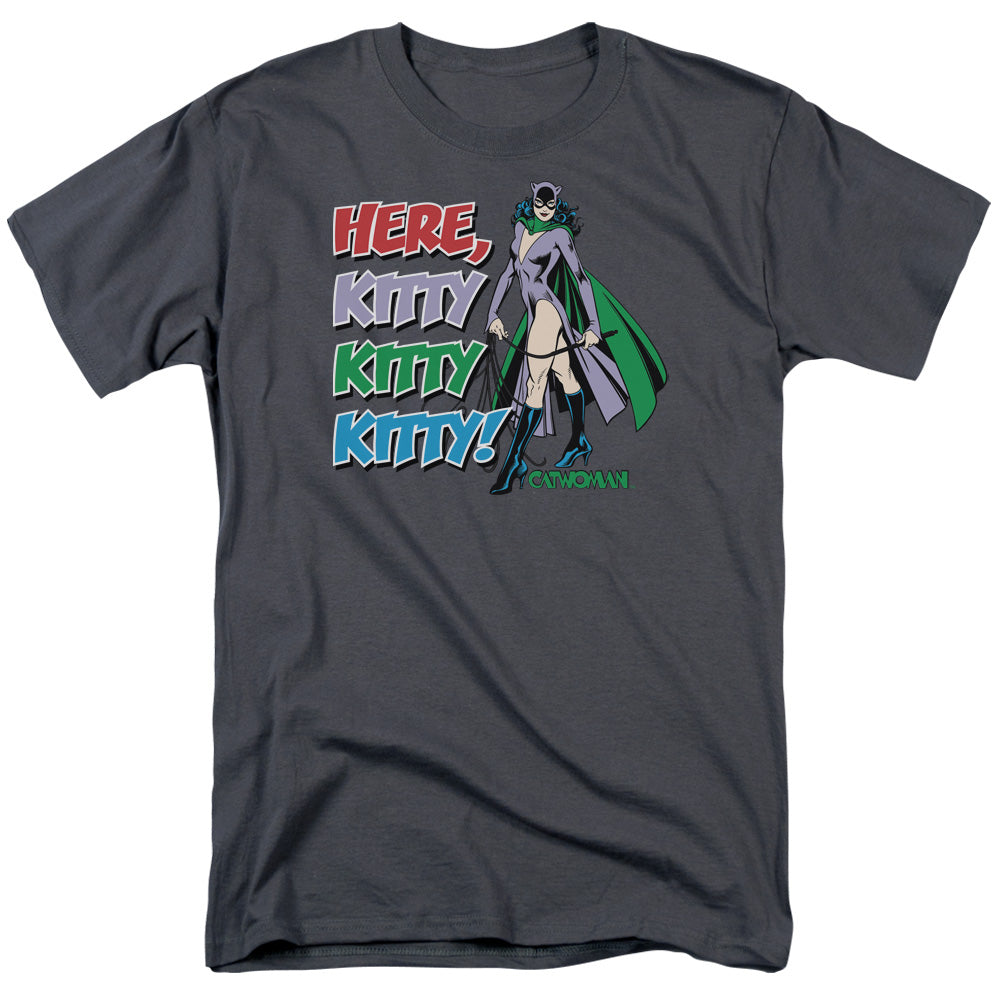 DC Comics Here Kitty Mens T Shirt Charcoal Officially Licensed