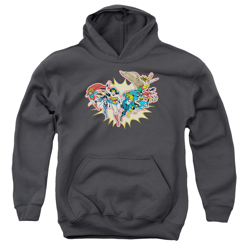 DC Comics Please Get Me Kids Youth Hoodie Charcoal Officially Licensed