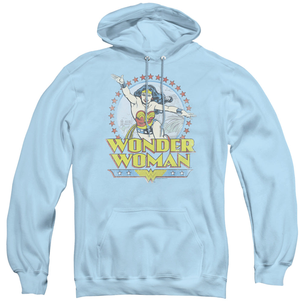 DC Comics Star of Paradise Island Mens Hoodie Light Blue Officially Licensed