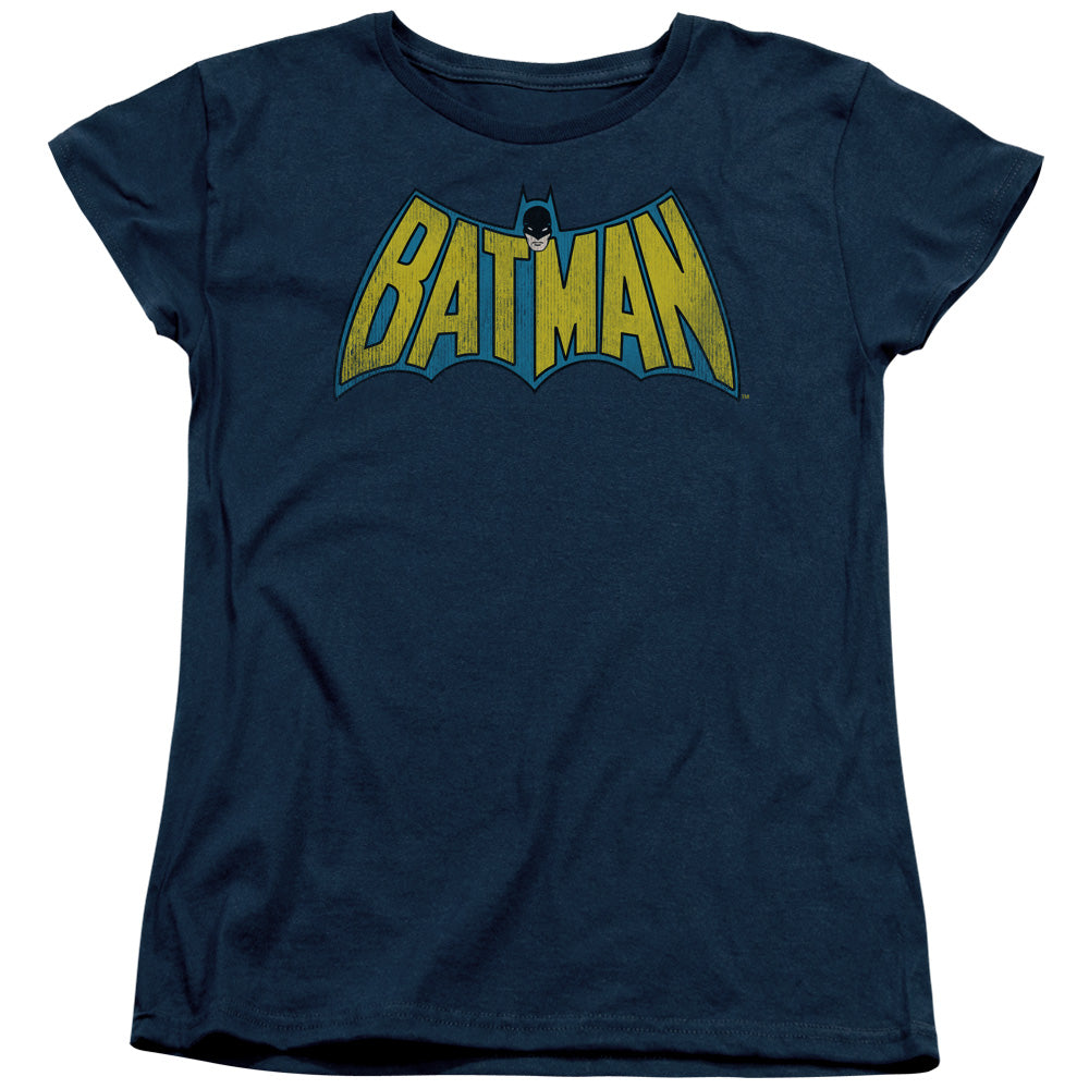 DC Comics Classic Batman Logo Womens T Shirt Navy Blue Officially Licensed