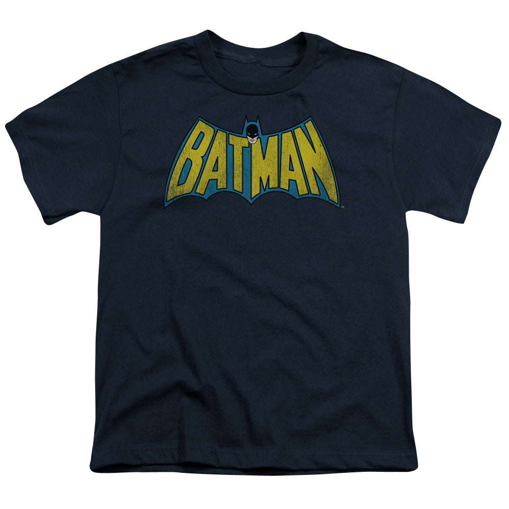 DC Comics Classic Batman Logo Kids Youth T Shirt Navy Blue Officially Licensed