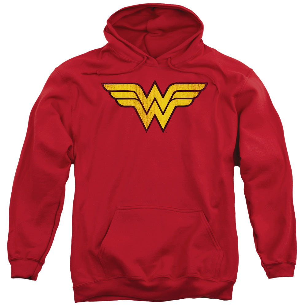 DC Comics Wonder Woman Logo Dist Mens Hoodie Red Officially Licensed