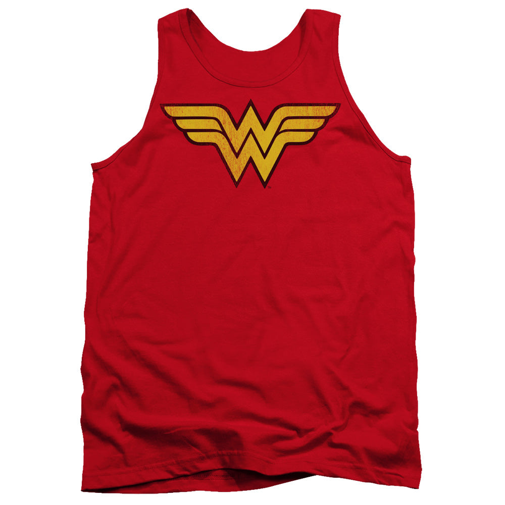 DC Comics Wonder Woman Logo Dist Mens Tank Top Shirt Red Officially Licensed